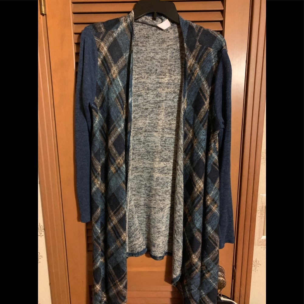 Plaid boutique long cardigan